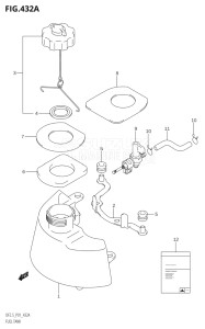 00252F-110001 (2011) 2.5hp P01-Gen. Export 1 (DF2.5) DF2.5 drawing FUEL TANK