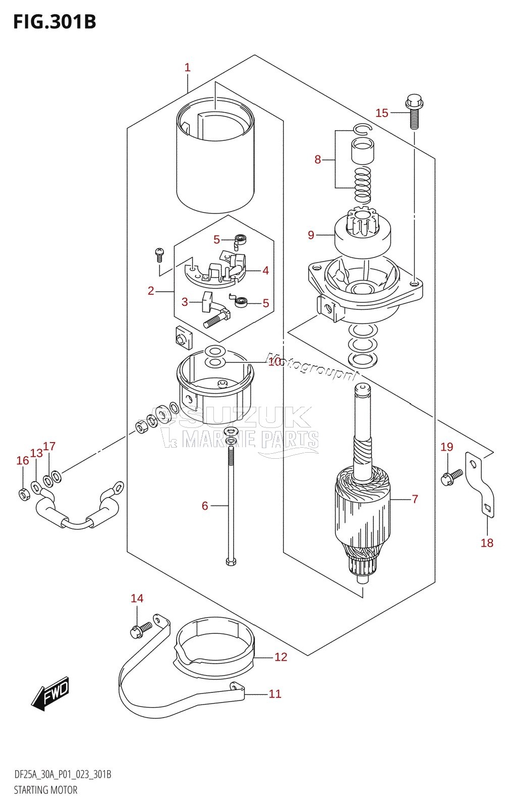 STARTING MOTOR (DF25AT,DF30AT)