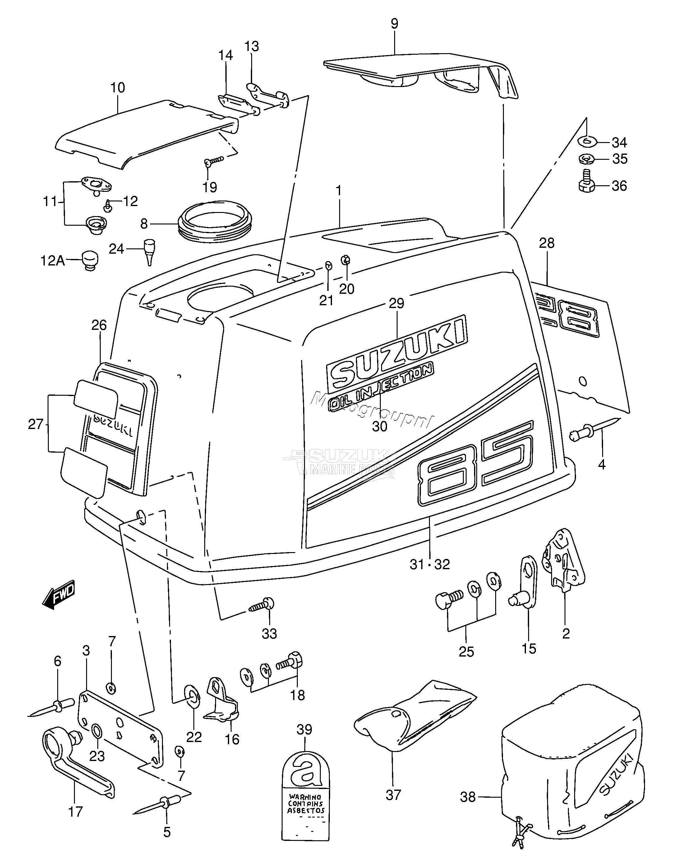 ENGINE COVER (DT85TC /​ MODEL:89~94)