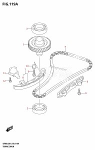 DF80A From 08002F-910001 (E01 E40)  2019 drawing TIMING CHAIN