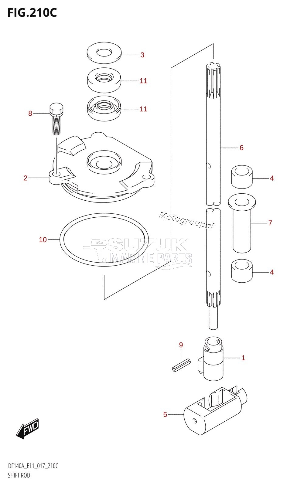 SHIFT ROD (DF115AT:E40)