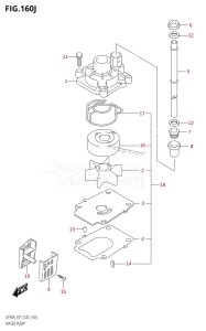 DF100B From 10004F-140001 (E01 E40)  2021 drawing WATER PUMP (DF100B:E01)