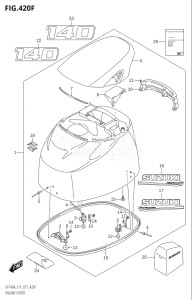 11503F-710001 (2017) 115hp E11 E40-Gen. Export 1-and 2 (DF115AT) DF115A drawing ENGINE COVER (DF140AT:E11)