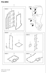 10002F-210001 (2012) 100hp E01 E40-Gen. Export 1 - Costa Rica (DF100T) DF100 drawing OPT:GASKET SET (DF115T:E01)