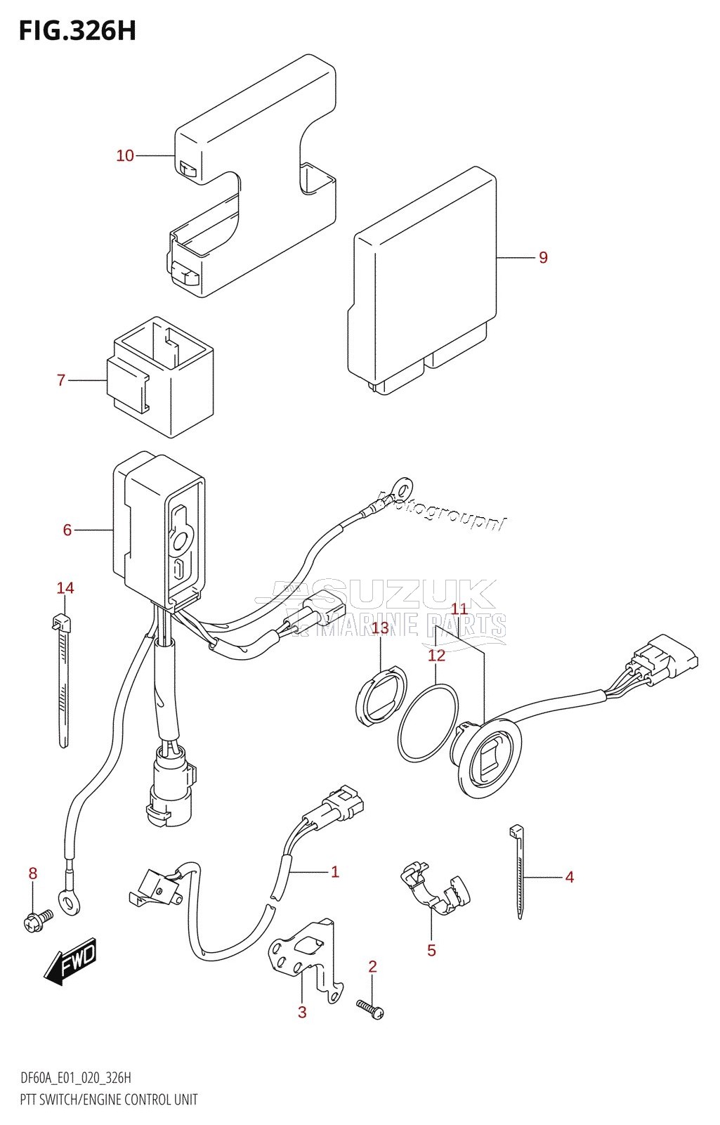 PTT SWITCH /​ ENGINE CONTROL UNIT (DF50AVTH:E01)