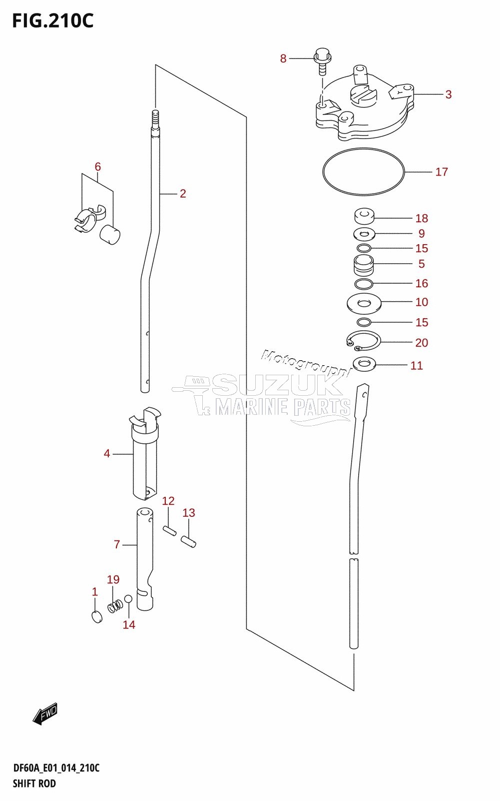 SHIFT ROD (DF60AVT:E01)