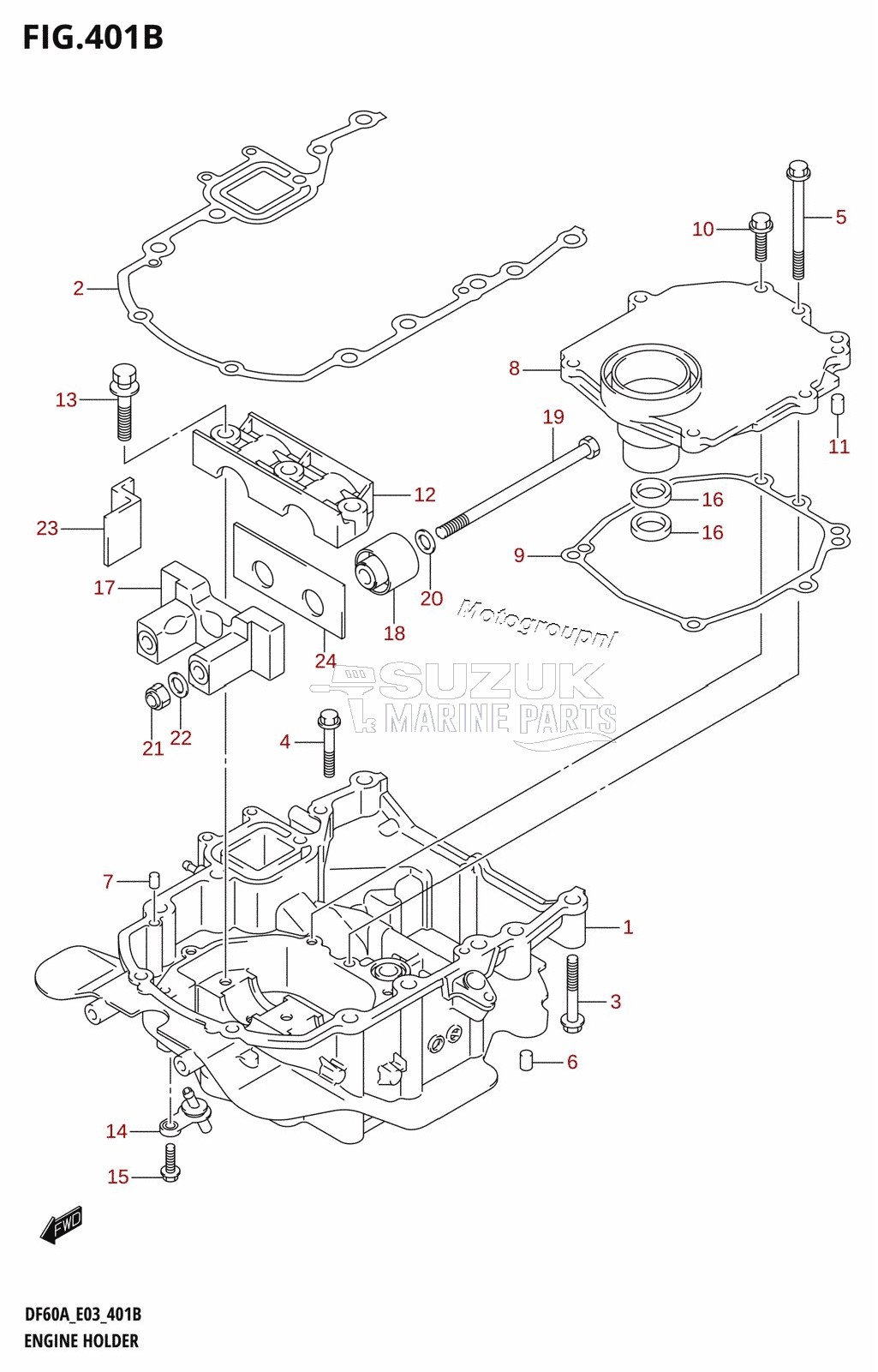 ENGINE HOLDER (DF40AT,DF50AT)