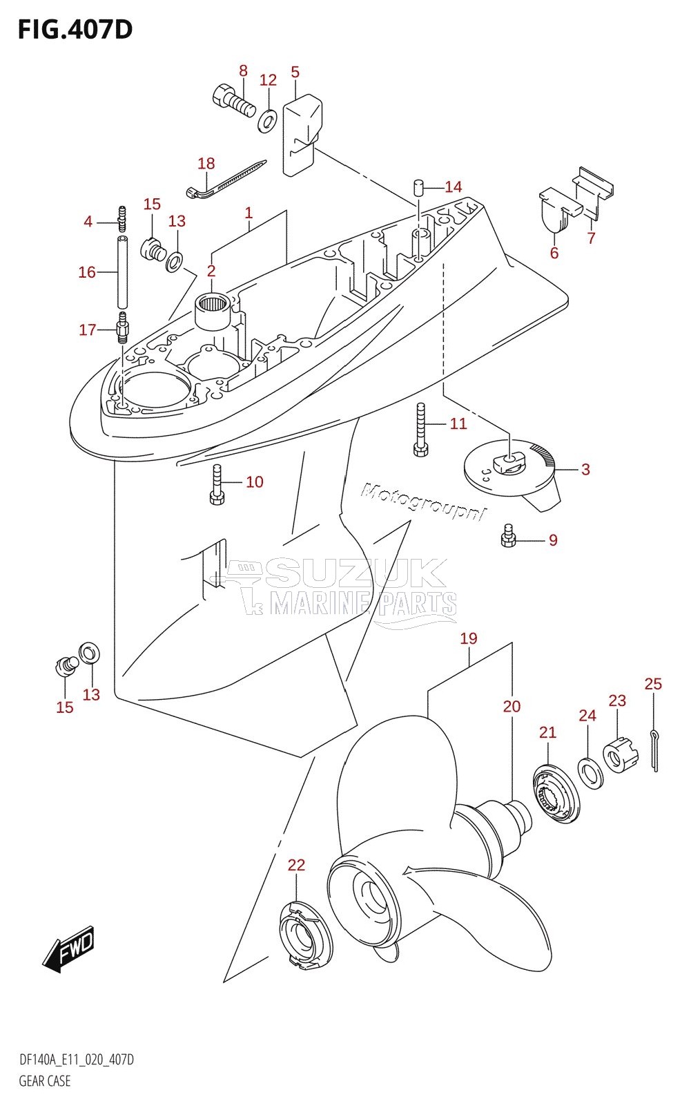 GEAR CASE ((DF115AT,DF140AT):E40)