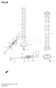 09003F-210001 (2012) 90hp E01 E40-Gen. Export 1 - Costa Rica (DF90A  DF90AT / DF90ATH  DF90ATH) DF90A drawing CAMSHAFT (DF80A E40)