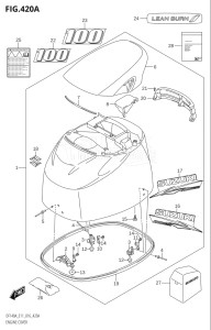 11503F-610001 (2016) 115hp E01 E03 E11 E40-Gen. Export1 and 2 USA (DF115AT) DF115A drawing ENGINE COVER (DF100AT:E11)