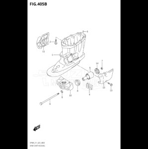 10004F-340001 (2023) 100hp E01 E40-Gen. Export 1 - Costa Rica (DF100BT) DF100B drawing DRIVE SHAFT HOUSING (SEE NOTE)