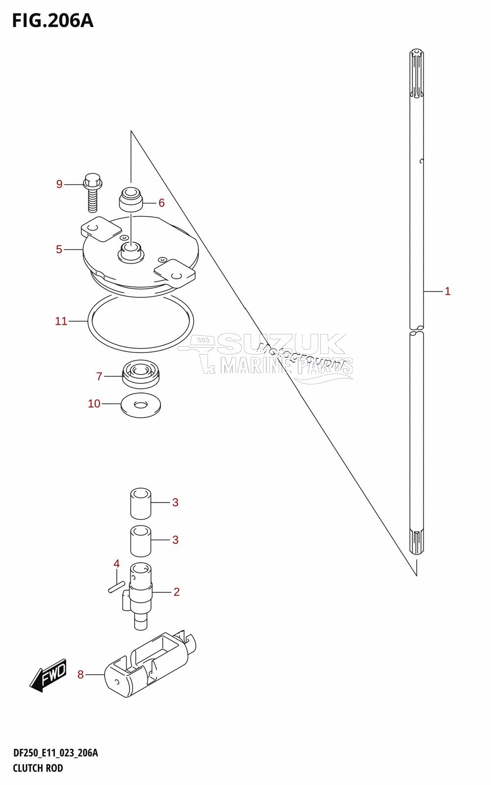 CLUTCH ROD (DF200T,DF200Z,DF225T,DF225Z,DF250T,DF250Z)