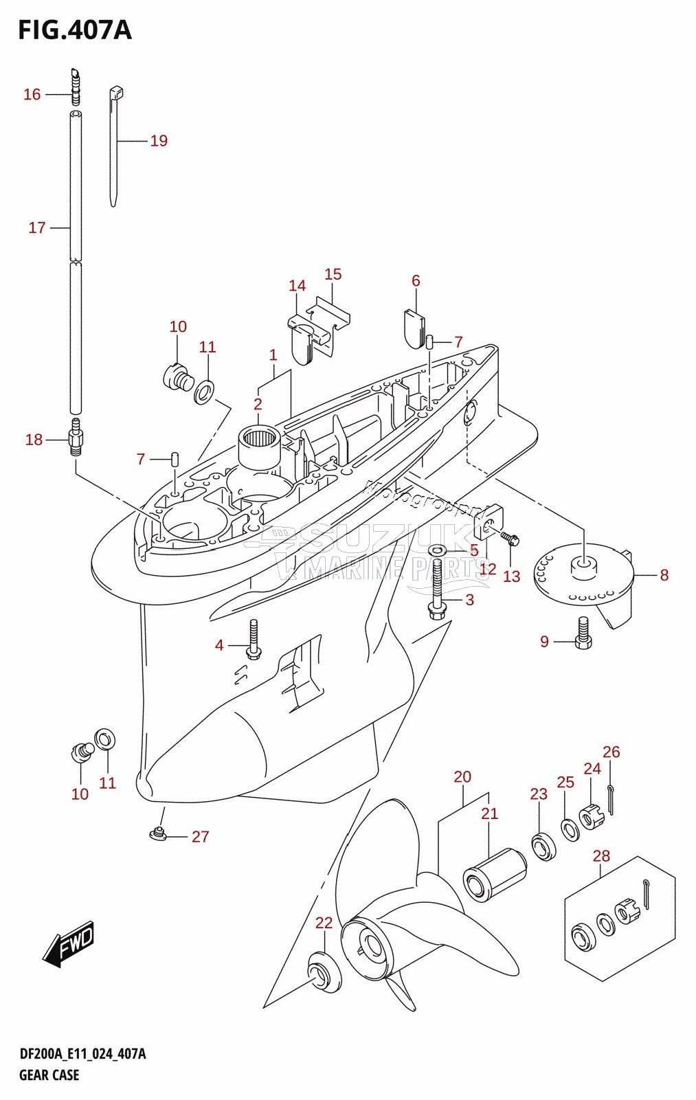 GEAR CASE (DF200AT:(E11,E40))