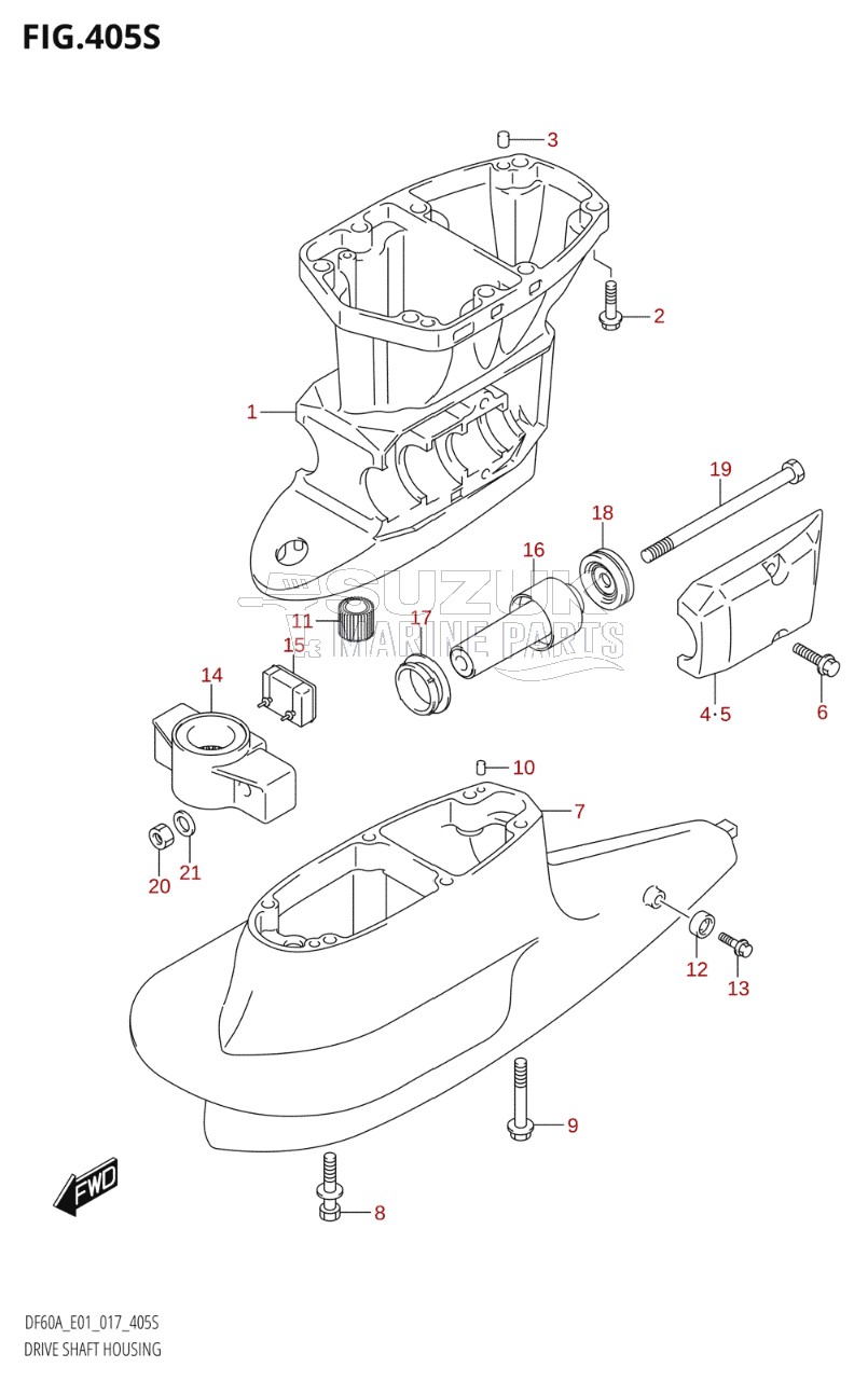 DRIVE SHAFT HOUSING (DF60AVT:E40)