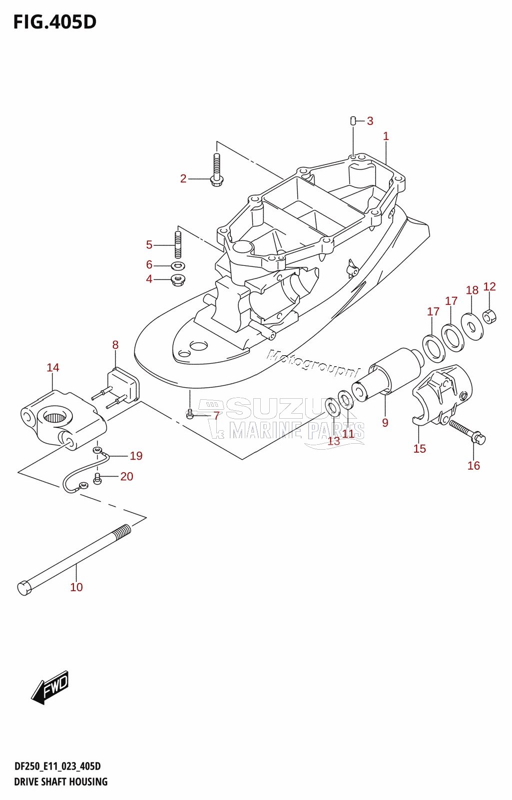 DRIVE SHAFT HOUSING (DF250ST:L-TRANSOM)