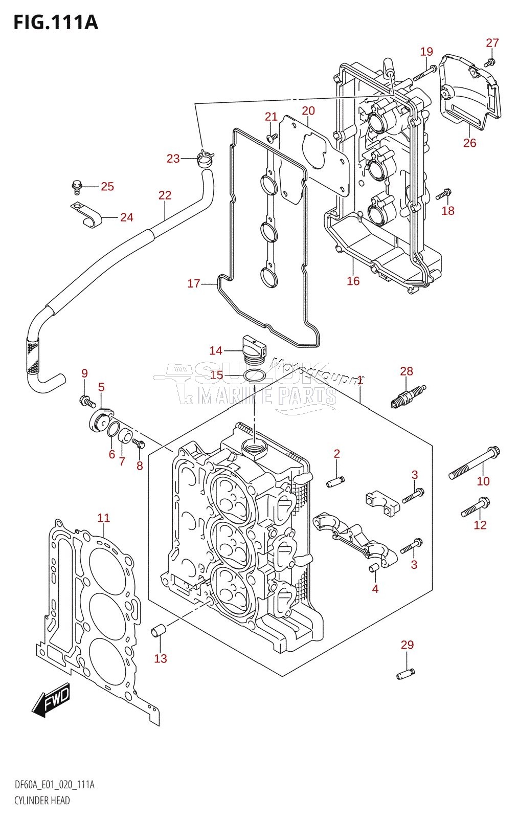 CYLINDER HEAD (DF40A,DF40AQH,DF40ATH)