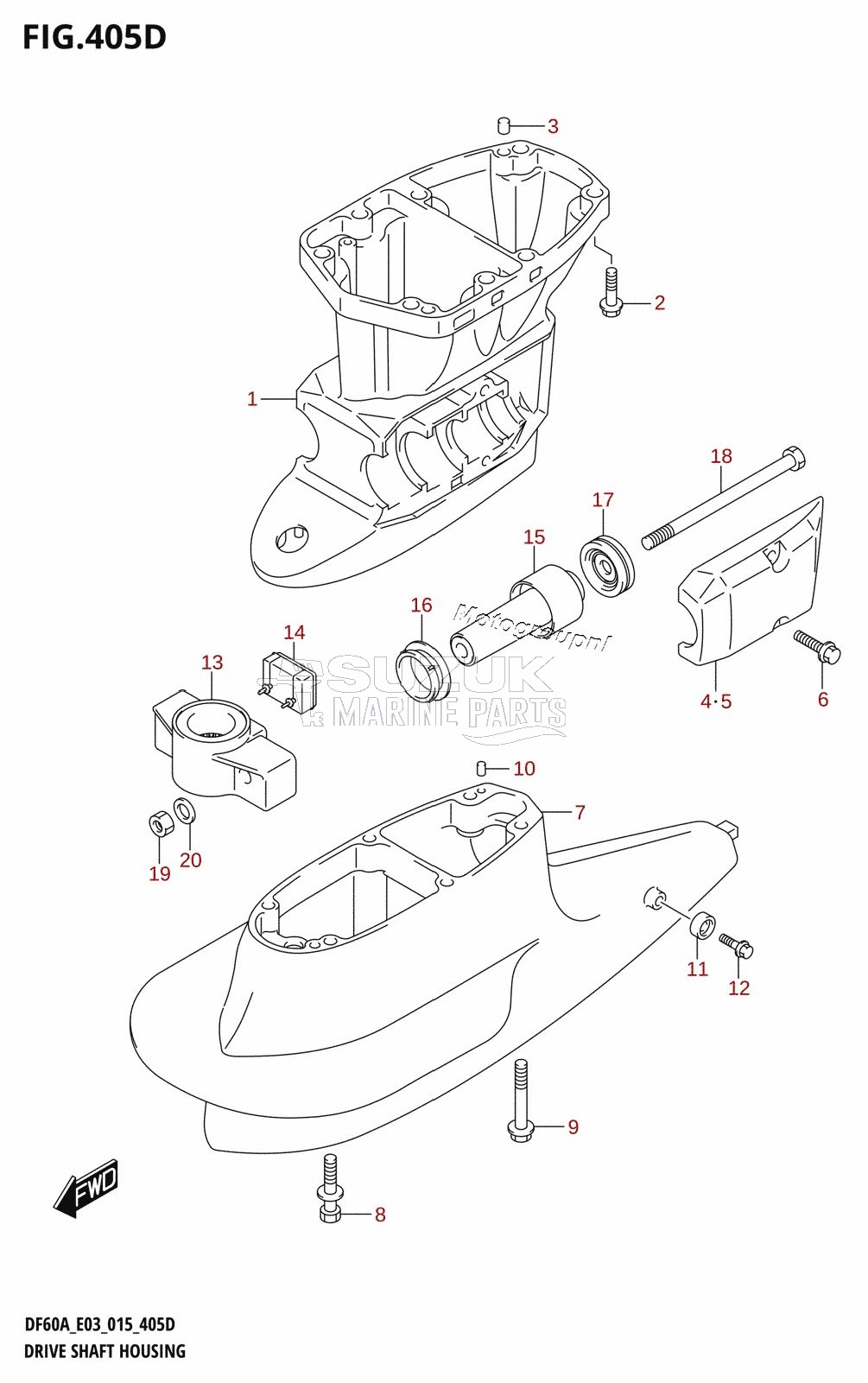 DRIVE SHAFT HOUSING (DF50AVT:E03)