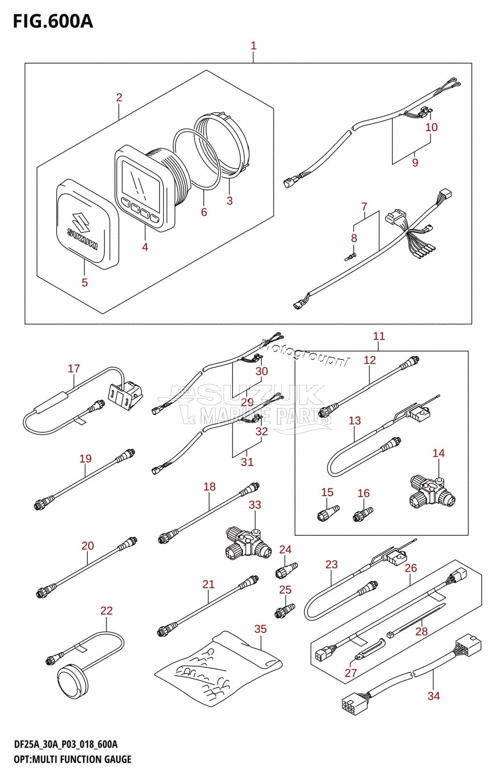 OPT:MULTI FUNCTION GAUGE (DF25AT,DF30AT)