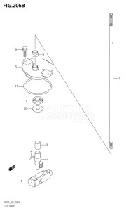 20001Z-421001 (2004) 200hp E01 E40-Gen. Export 1 - Costa Rica (DF200ZK4) DF200Z drawing CLUTCH ROD (DF200Z,DF200WZ,DF225Z,DF225WZ,DF250Z)