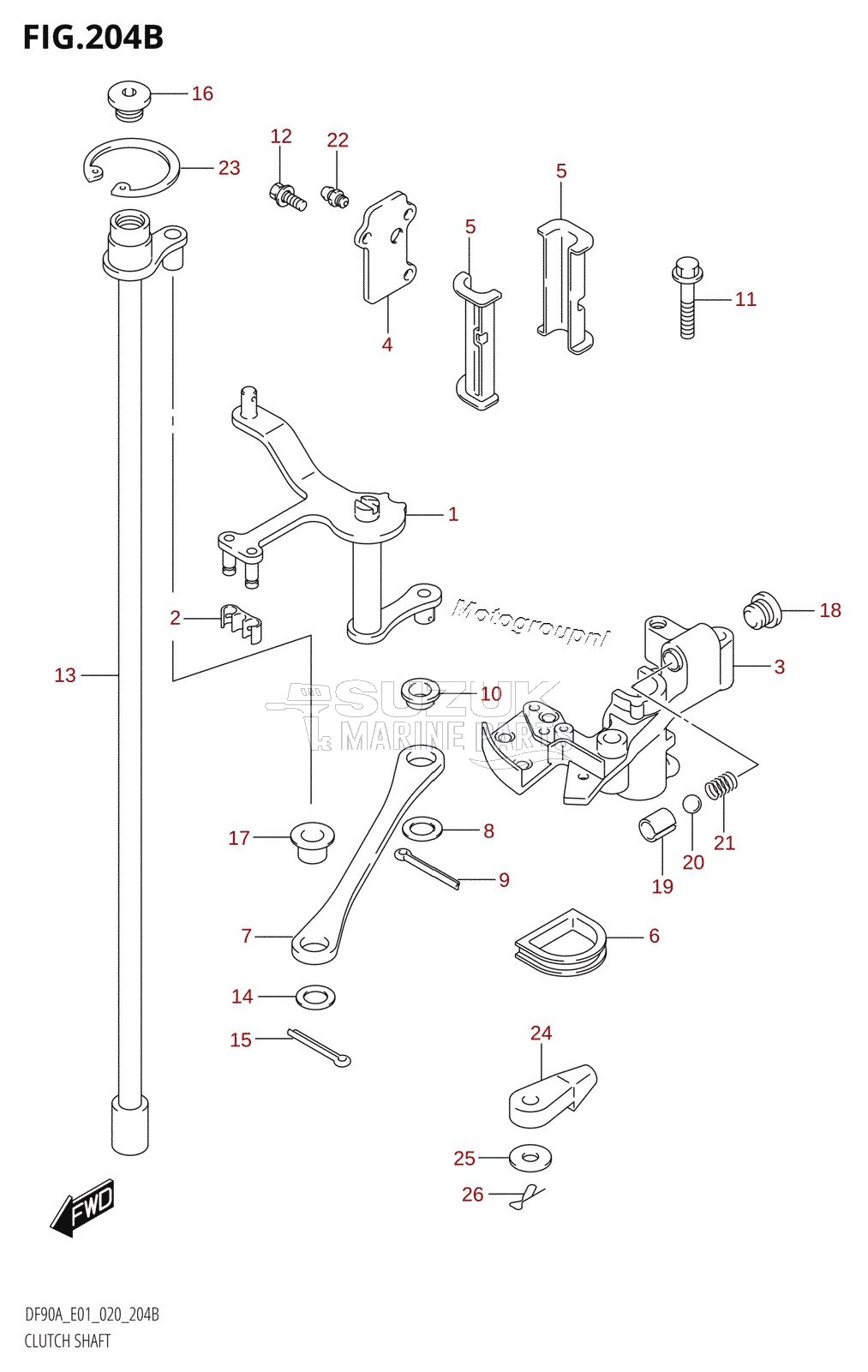 CLUTCH SHAFT (DF90AWQH)