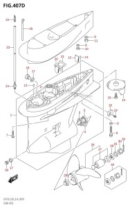 DF200 From 20002F-610001 (E03)  2016 drawing GEAR CASE (DF225Z:E03)