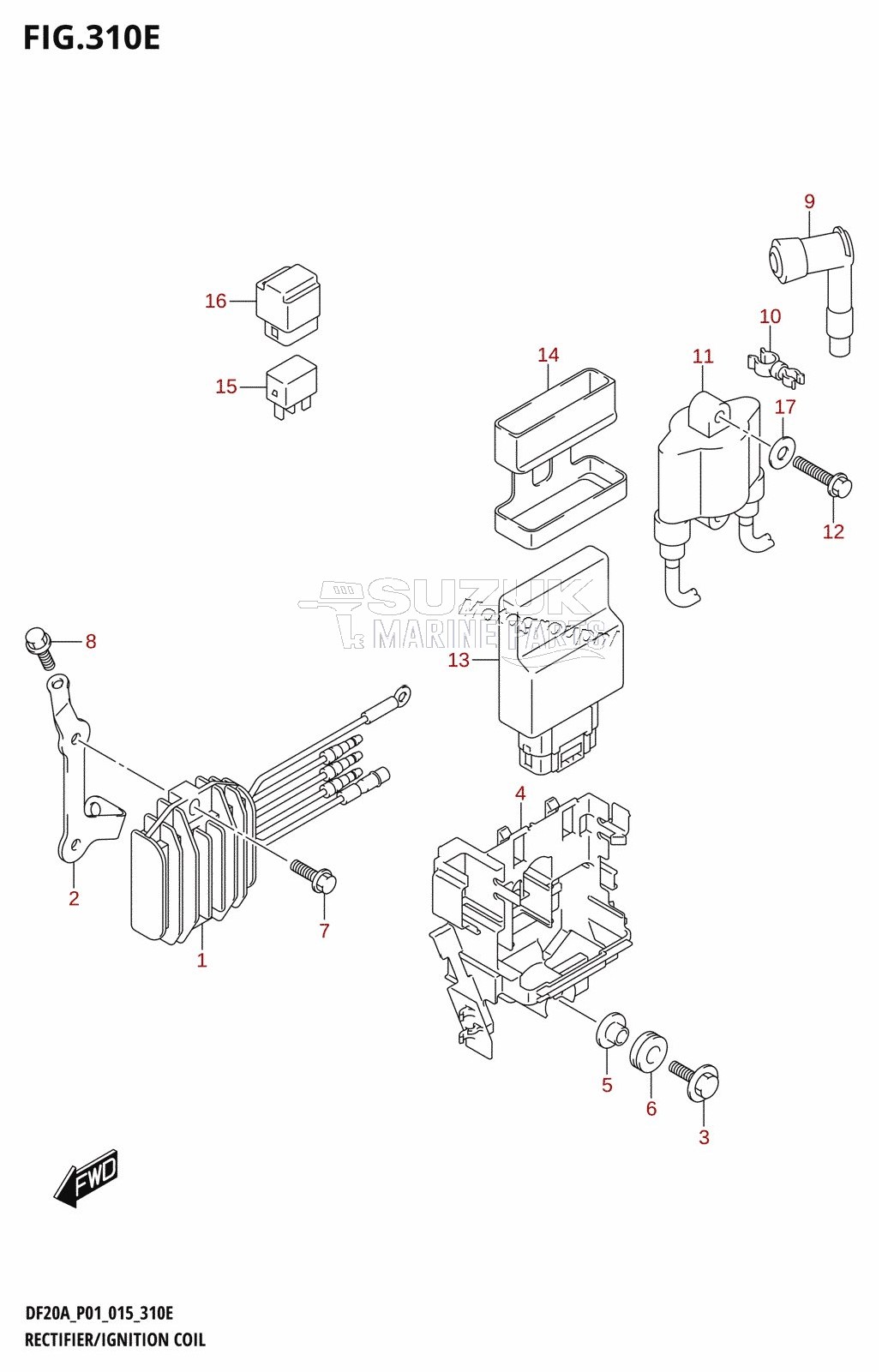 RECTIFIER /​ IGNITION COIL (DF15AR:P01)