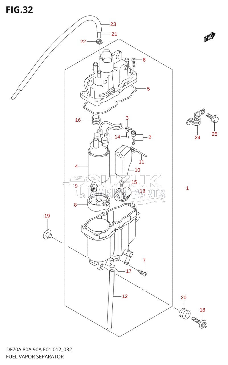 FUEL VAPOR SEPARATOR (DF80A E01)