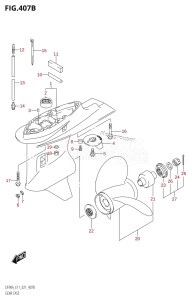 DF70A From 07003F-140001 (E11 E40)  2021 drawing GEAR CASE ((DF70A,DF70ATH,DF80A:E01,DF90A,DF90ATH,DF100B):021)