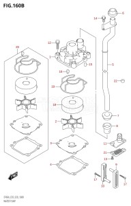 05003F-040001 (2020) 50hp E03-USA (DF50A) DF50A drawing WATER PUMP (DF50AVT,DF60AVT)