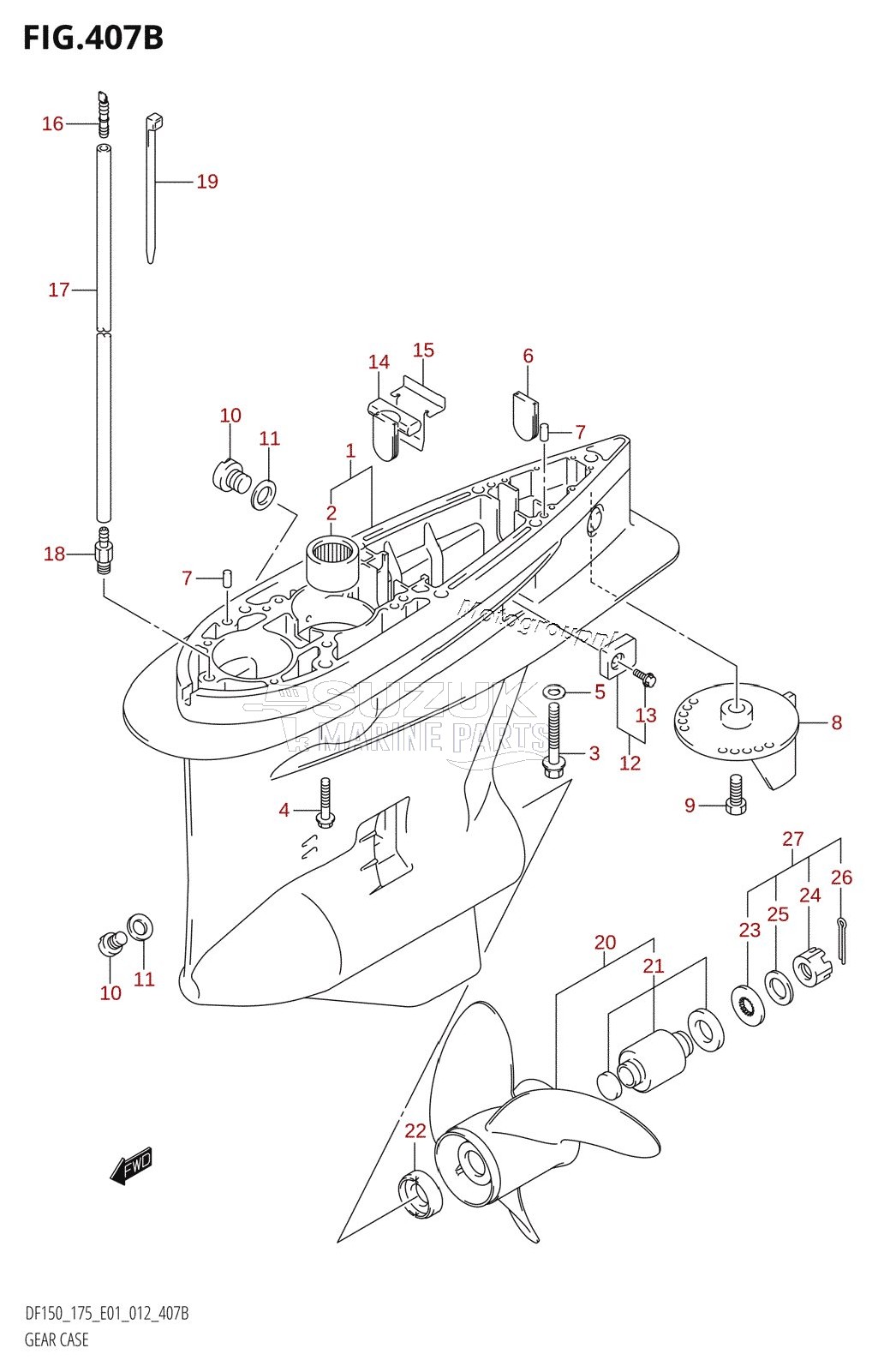 GEAR CASE (DF150T:E40)