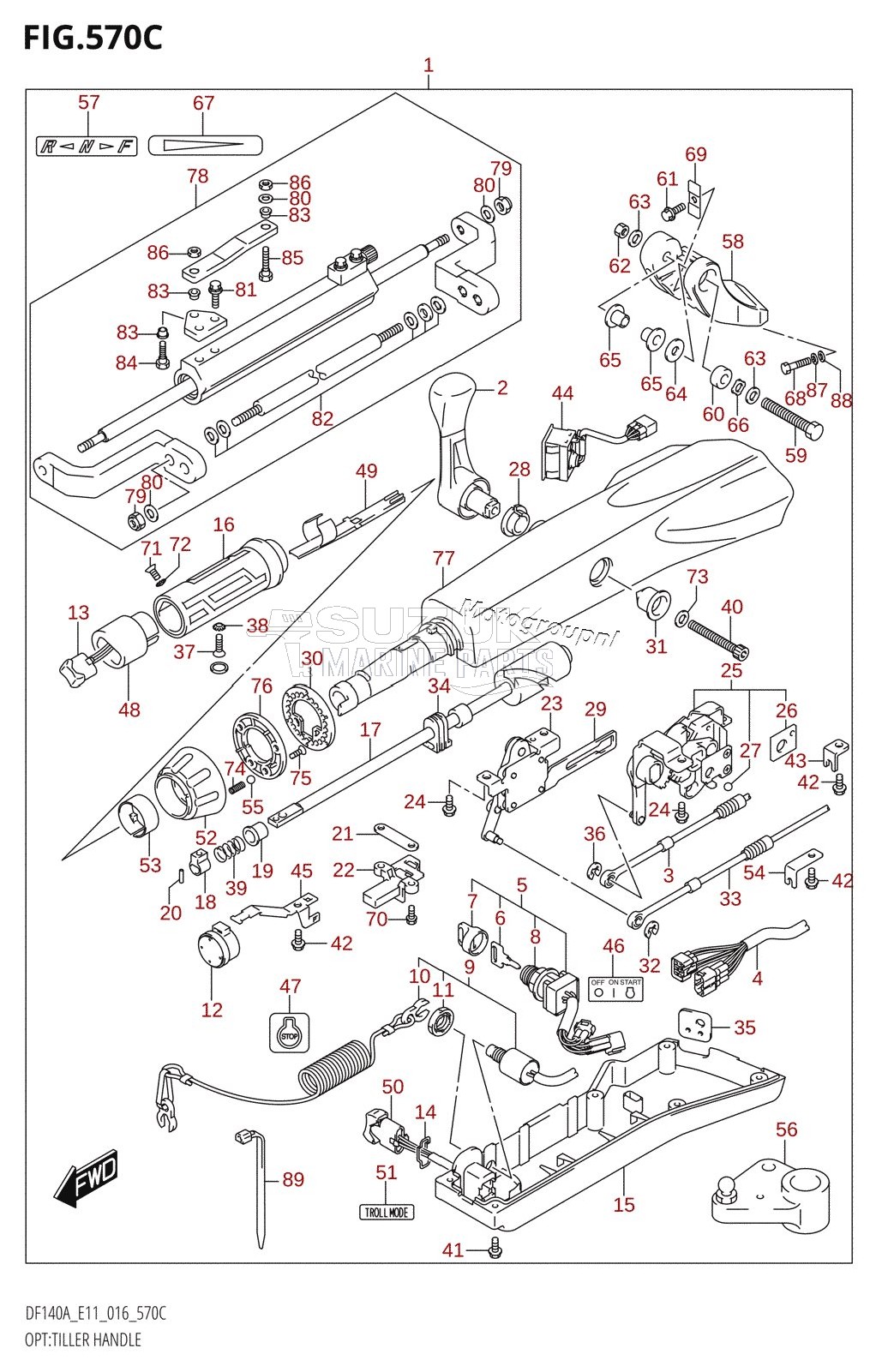 OPT:TILLER HANDLE (DF115AT:E40)