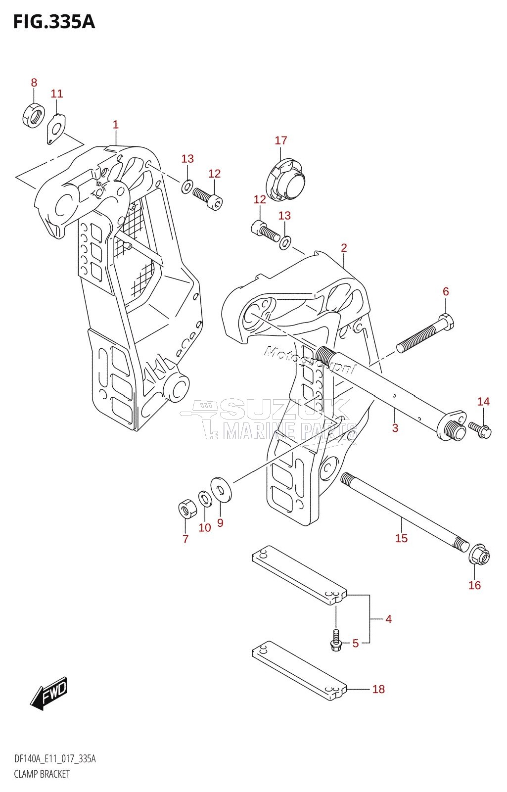 CLAMP BRACKET (DF100AT:E11)