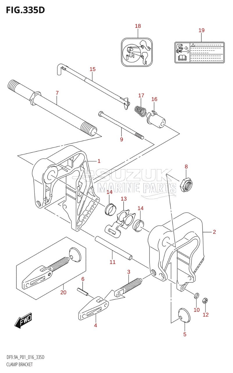 CLAMP BRACKET (DF9.9AR:P01)