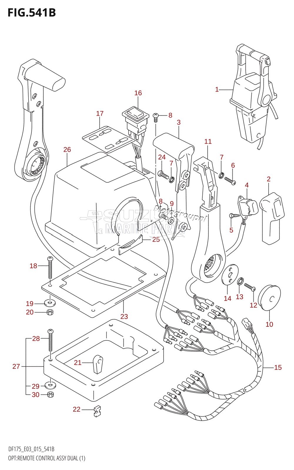 OPT:REMOTE CONTROL ASSY DUAL (1) (DF150Z:E03)