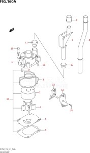 15002F-110001 (2011) 150hp E01 E40-Gen. Export 1 - Costa Rica (DF150T  DF150WT) DF150 drawing WATER PUMP