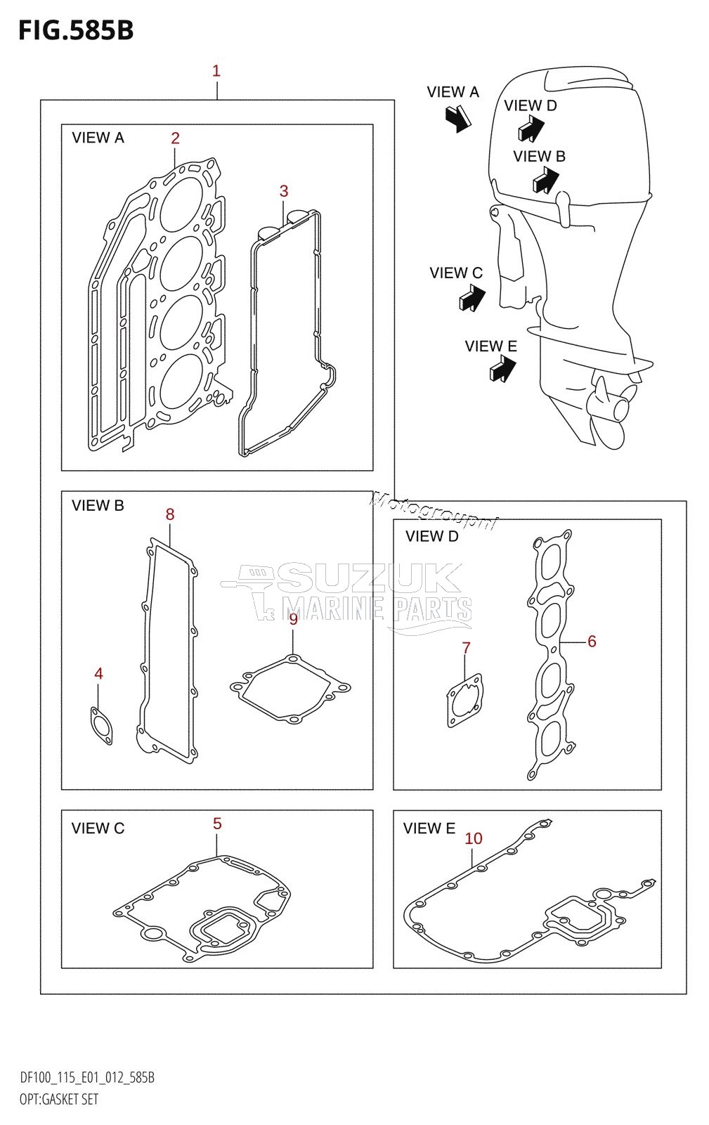 OPT:GASKET SET (DF100T:E40)