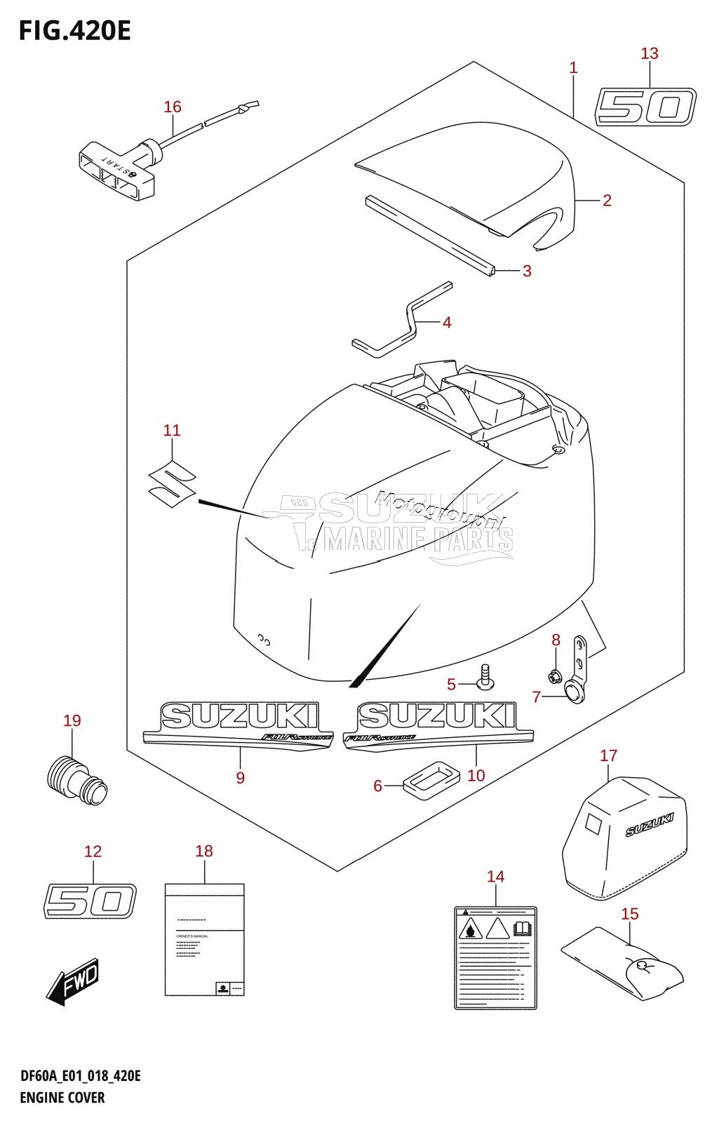 ENGINE COVER (DF50ATH:E01,DF50AVT:E01,DF50AVTH:E01)