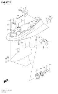 11505F-340001 (2023) 115hp E11 E40-Gen. Export 1-and 2 (DF115BG) DF115BG drawing GEAR CASE ((DF115BZG,DF140BZG):E40)