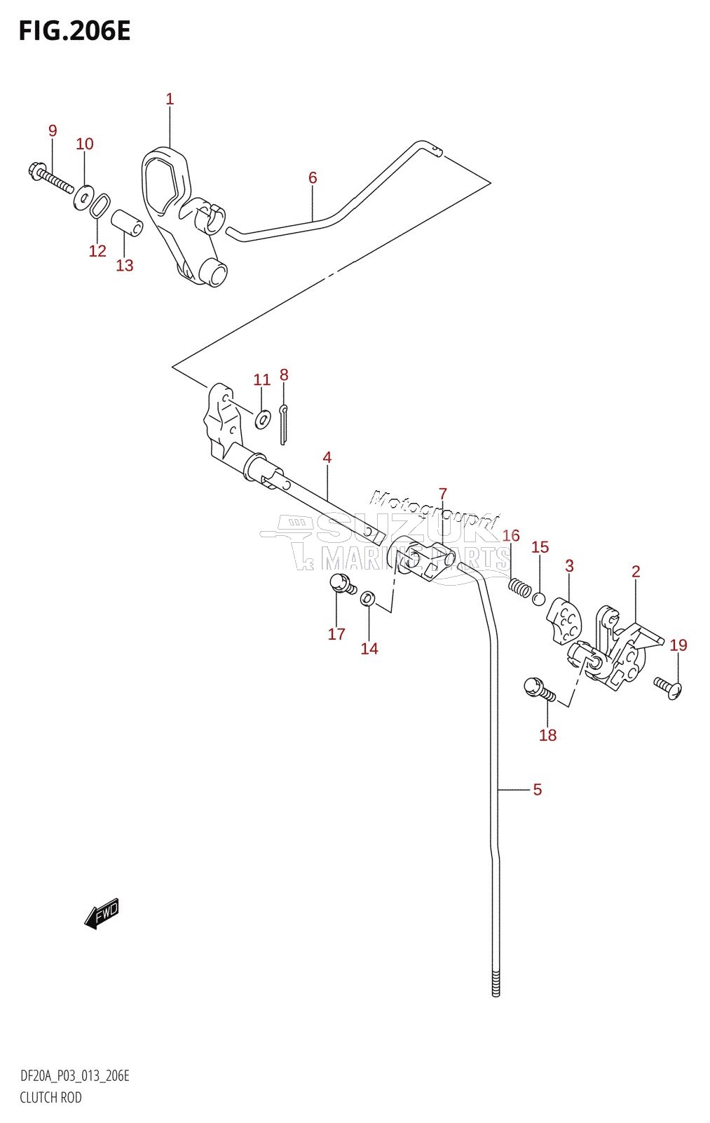 CLUTCH ROD (DF20A:P03)