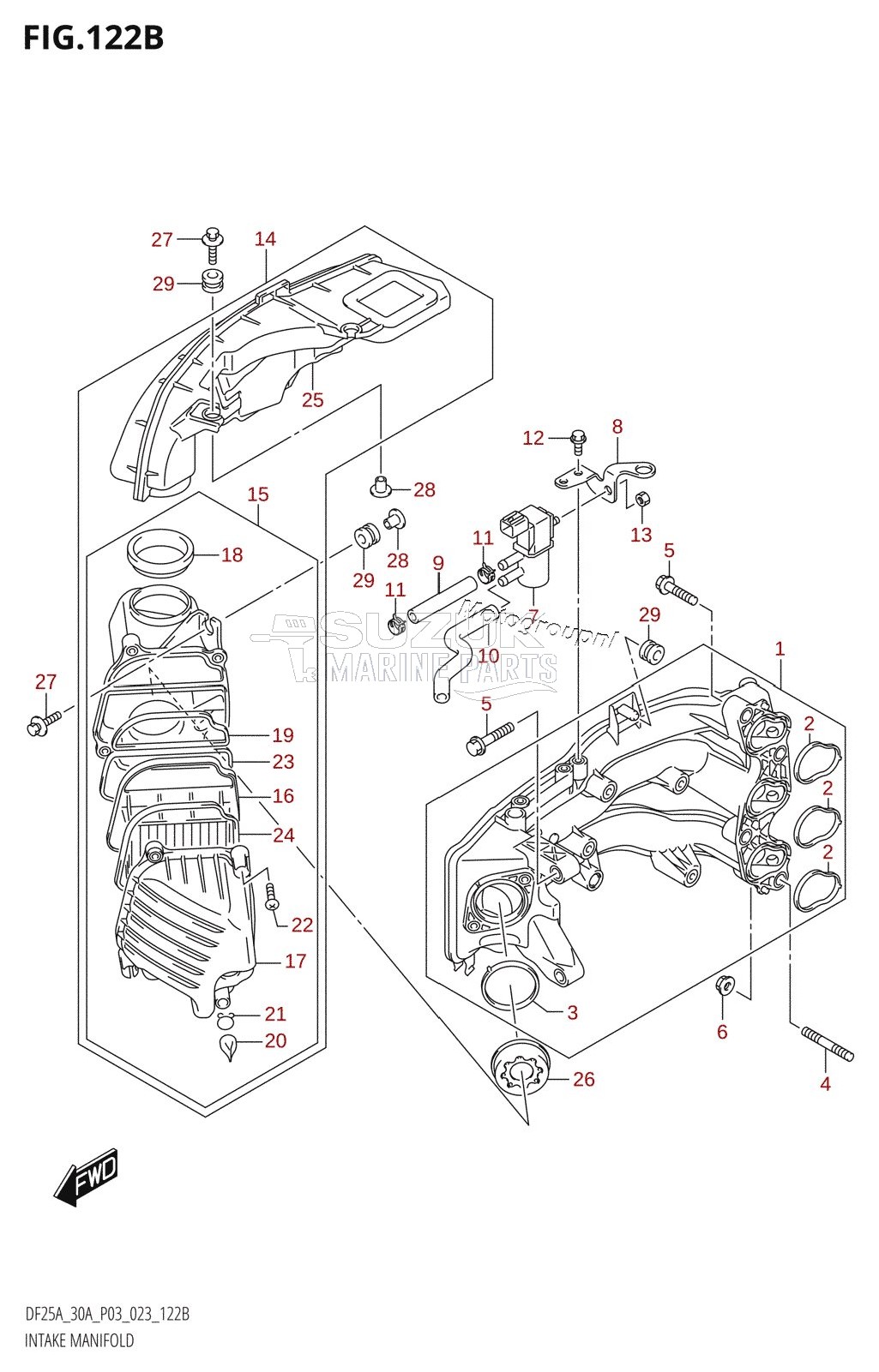 INTAKE MANIFOLD ((021,022,023):(DF25A,DF25AT,DF25ATH))