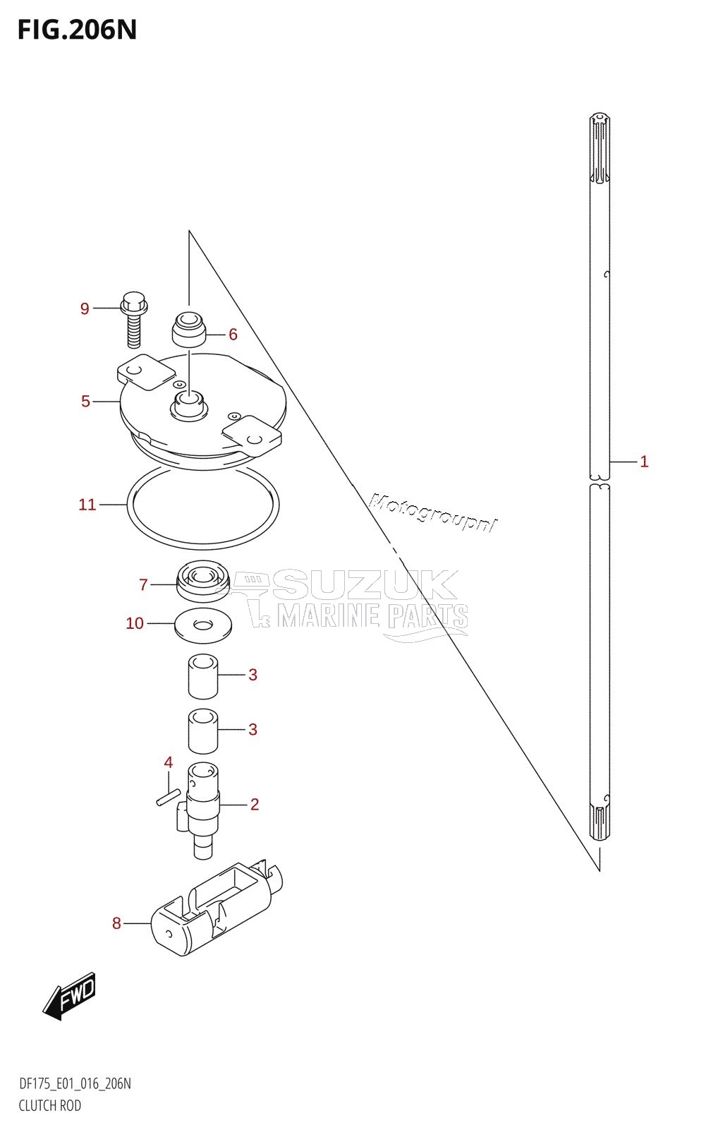 CLUTCH ROD (DF175Z:E01)