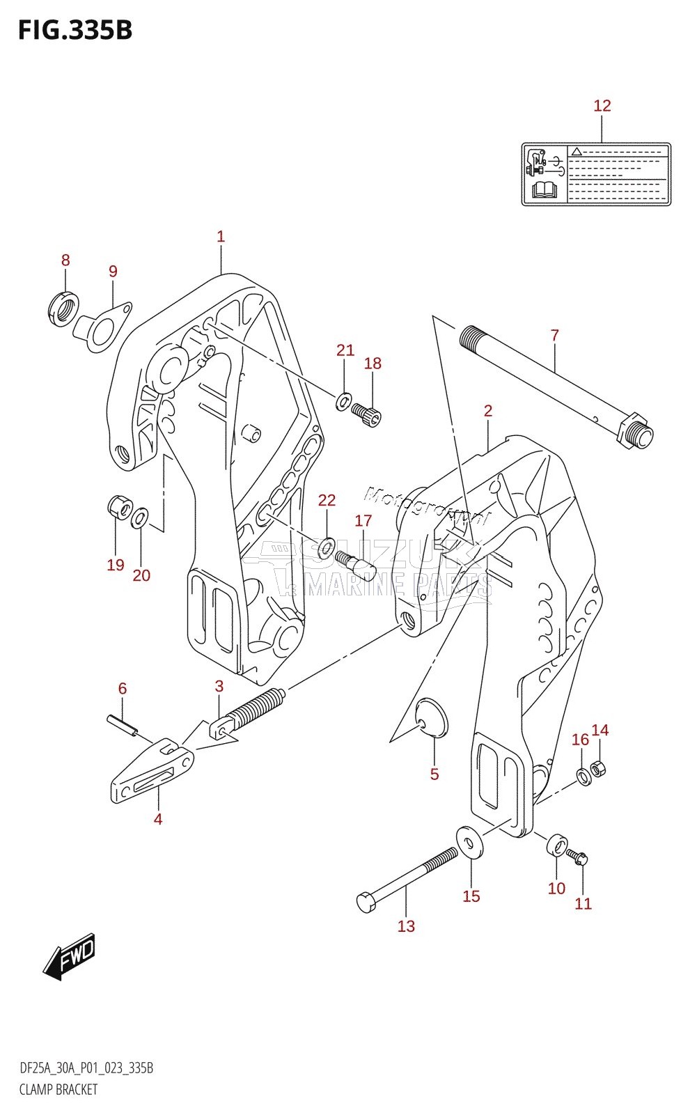 CLAMP BRACKET (DF25AT,DF25ATH,DF30AT,DF30ATH)