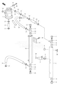 Outboard DF 90 drawing Fuel Injector (S/N 151861 & Older)