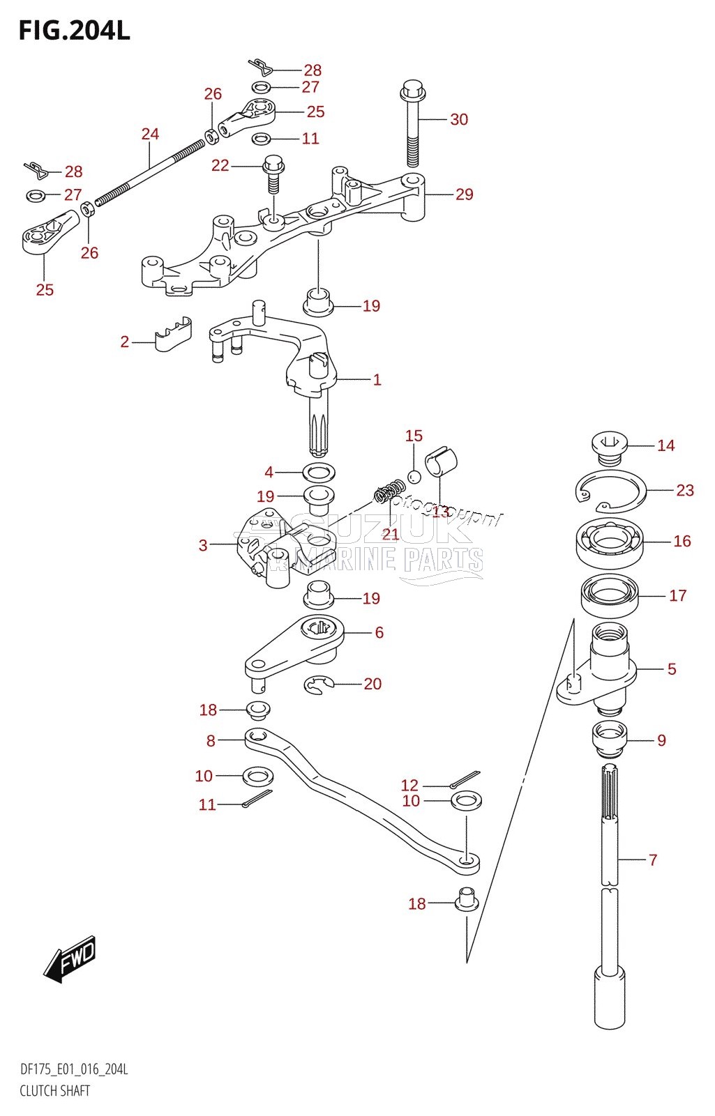 CLUTCH SHAFT (DF175TG:E01)