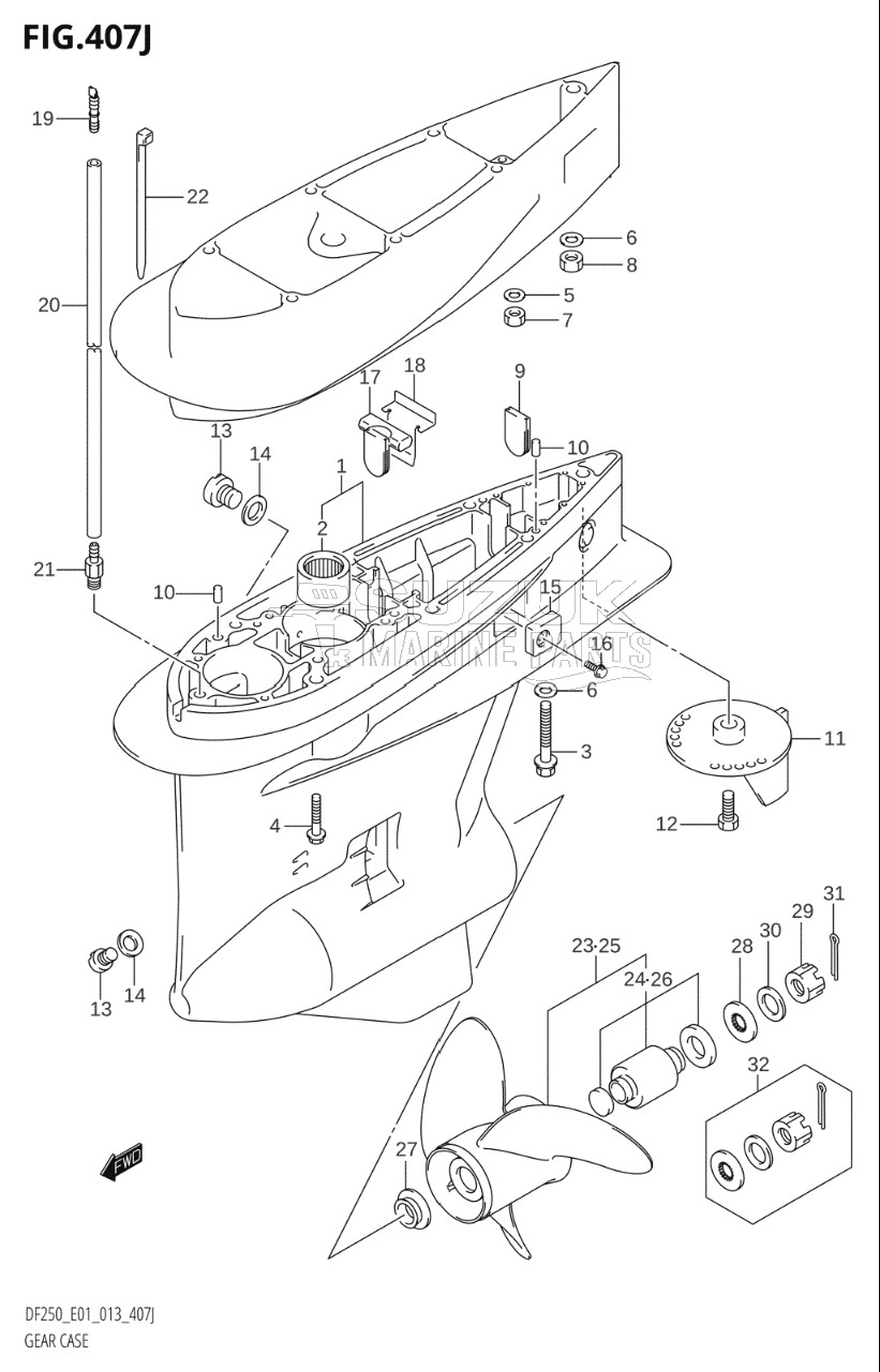 GEAR CASE (DF250T:E01)