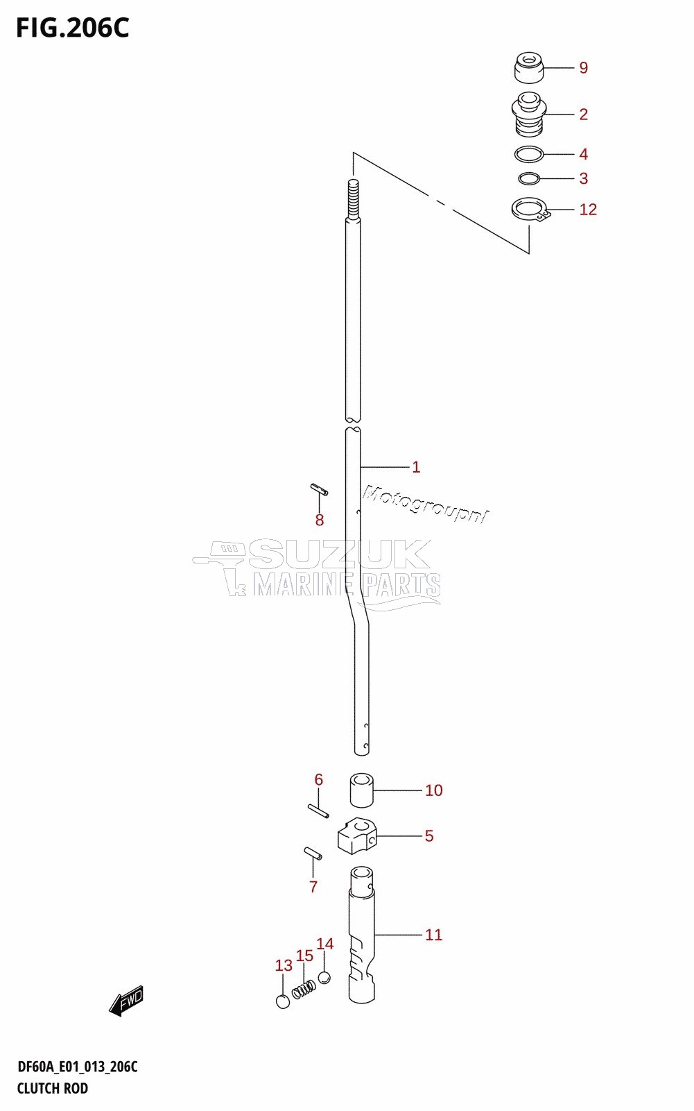 CLUTCH ROD (DF40AST:E34)