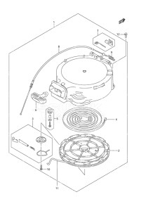 Outboard DF 25 drawing Recoil Starter