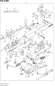 06003F-410001 (2014) 60hp E01 E40-Gen. Export 1 - Costa Rica (DF60AVT  DF60AVTH) DF60A drawing OPT:TILLER HANDLE (DF60A:E40)