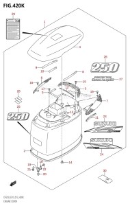 DF225Z From 22503Z-310001 (E01 E40)  2013 drawing ENGINE COVER (DF250T:E40)