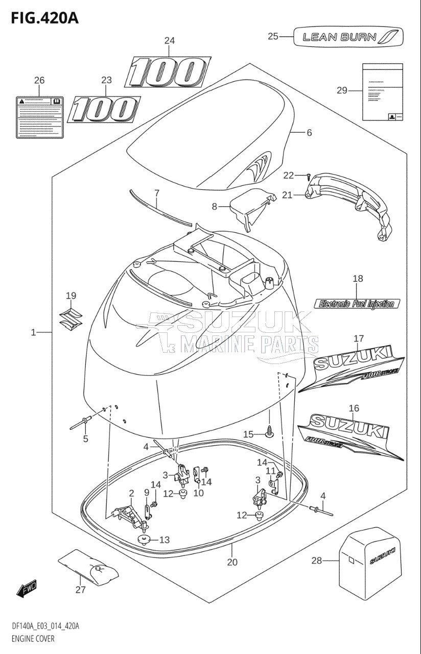 ENGINE COVER (DF100AT:E03)